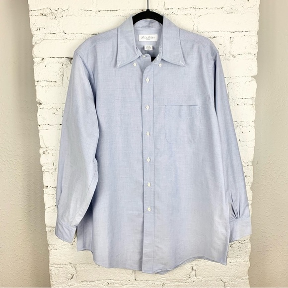 Brooks Brothers Makers Cotton Light Blue Mens Dress Shirt 16.5 - Picture 1 of 9